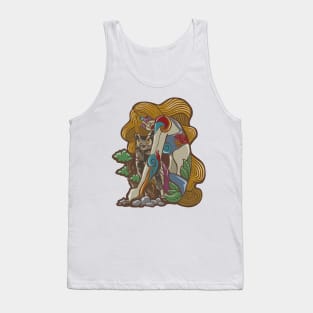 abstract girl owl shaped Tank Top